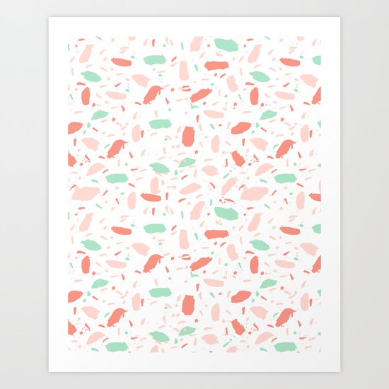 Abstract minimal dots polka dots painted sprinkles trendy modern color palette Art Print