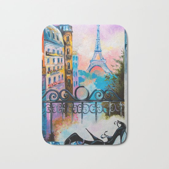 Romantic date in Paris Bath Mat
