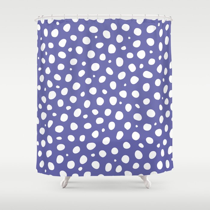 Purple and White Polka Dots  Shower Curtain
