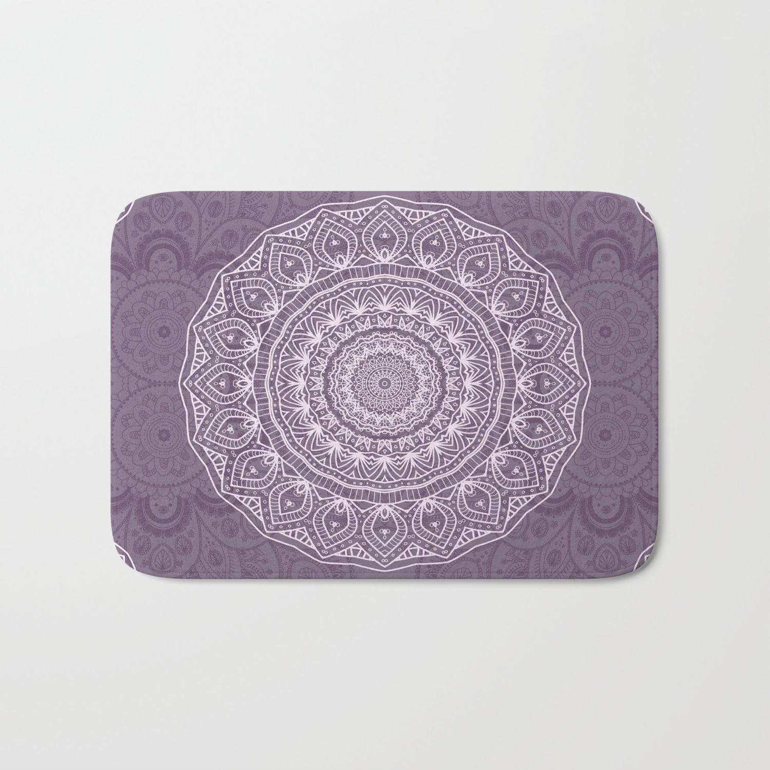 White Lace On Lavender Bath Mat By Lena127 Society6