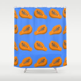 Papaya blue Shower Curtain