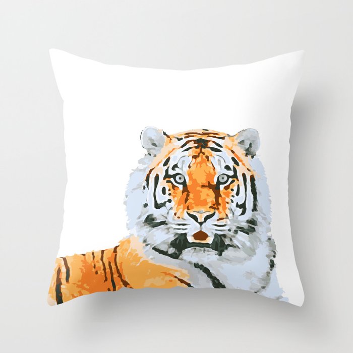 Realistic tiger symbol of 2022 Throw Pillow