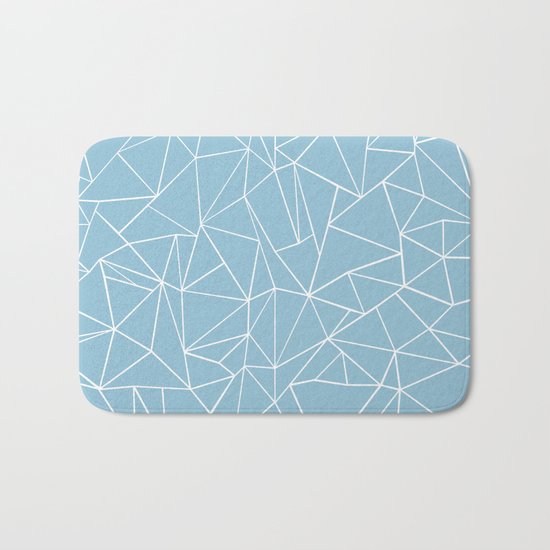 Abstraction Outline Sky Blue Bath Mat