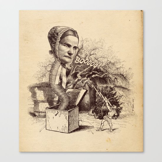 The Striking of the Lasia Monster Canvas Print