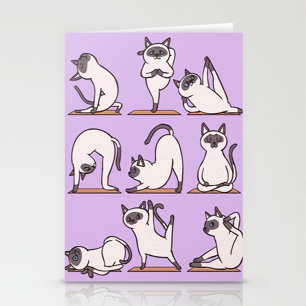 Siamese Cat Yoga Yogi Master Stationery Cards