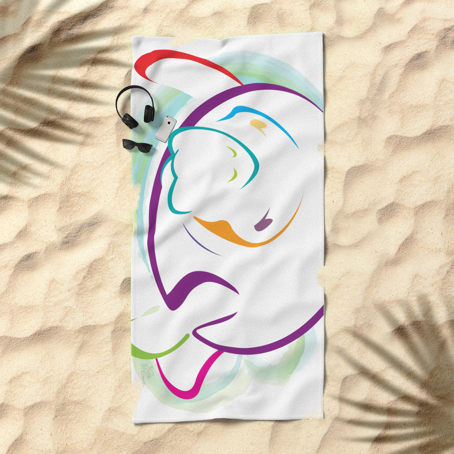 Rainbow Manatee Beach Towel By Rmcgcreative Society6