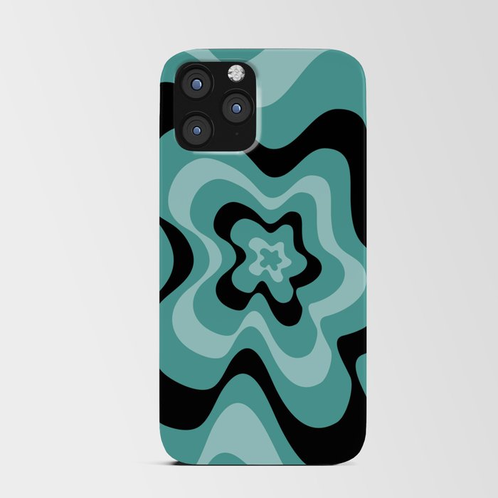 Abstract pattern - Turkiz and black. iPhone Card Case