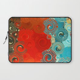 Turquoise and Red Swirls - cheerful, bright art and home decor Laptop Sleeve