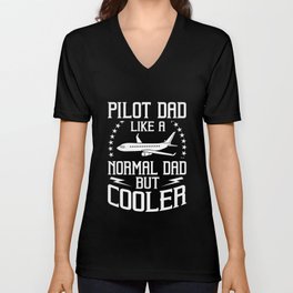 Airplane Pilot Plane Aircraft Flyer Flying V Neck T Shirt