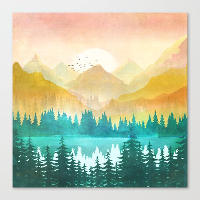 Summer Mountain Sunrise Canvas Print