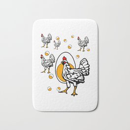 roseanne chicken Bath Mat | Chalk Charcoal, Pop Art, Colored Pencil, Graphite, Comic, Drawing, Ink Pen, Pattern, Acrylic, Pastel 