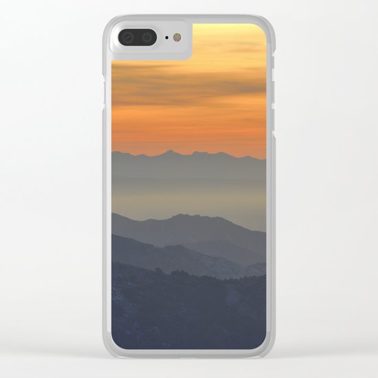 Mountains. Foggy sunset Clear iPhone Case