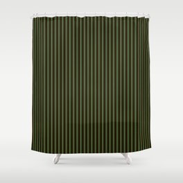 Green pleated stripe Shower Curtain