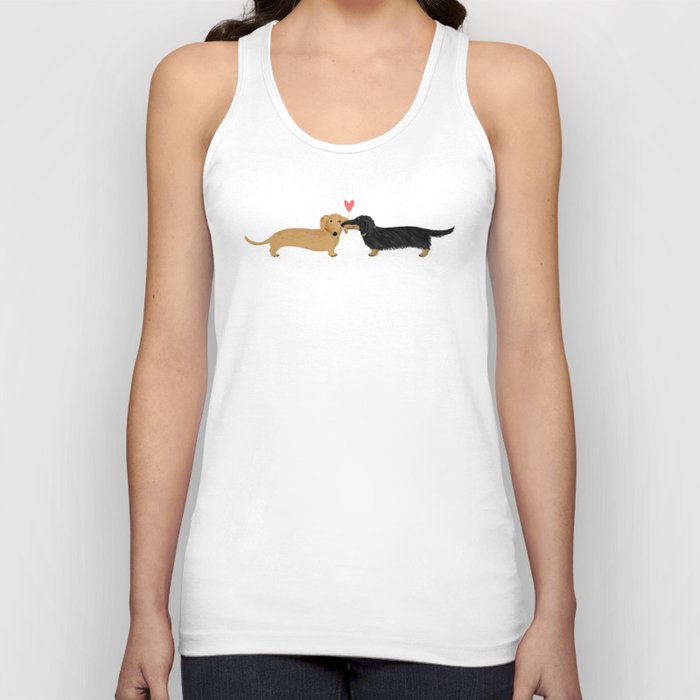 Cute Wiener Dogs with Heart | Dachshunds Love Tank Top