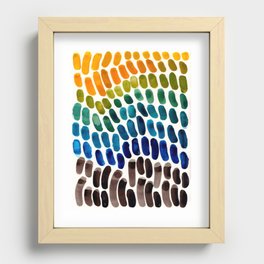 Colorful Rainbow Watercolor Organic Patterns Natural Shapes Playful Art Mid Century Modern Tribal Ar Recessed Framed Print | Shapes, Painting, Midcentury, Watercolor, Rainbow, Patterns, Pop Art, Ink, Modern, Colorful 