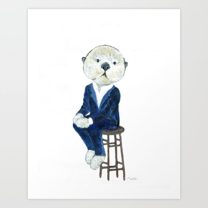 Business Casual Otter Art Print