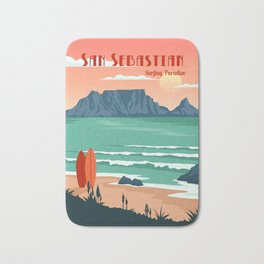 San Sebastian surfing paradise Bath Mat | Sansebastiansurf, Graphicdesign, Sansebastian 