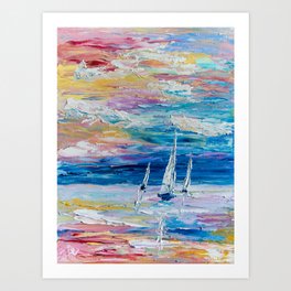 I wish was sailing away Art Print