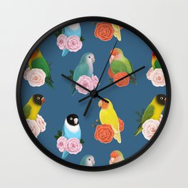 Lovebirds Galore Wall Clock