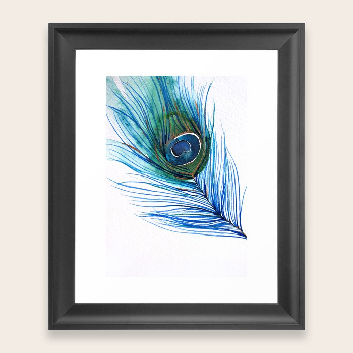 Peacock Feather I Framed Art Print by Christine Lindstrom Society6