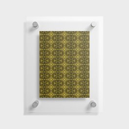 Liquid Light Series 29 ~ Yellow Abstract Fractal Pattern Floating Acrylic Print