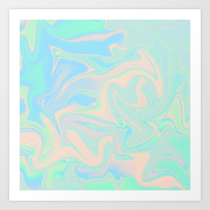 Faux Holographic Iridescent Texture Art Print - Sasyall on Society6