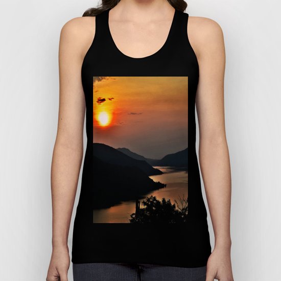 Sunset and the river Unisex Tank Top