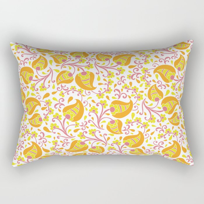 Bright colored floral design Rectangular Pillow