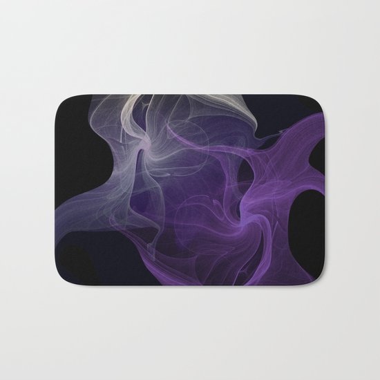 Fractal Abstract Dark Purple Bath Mat