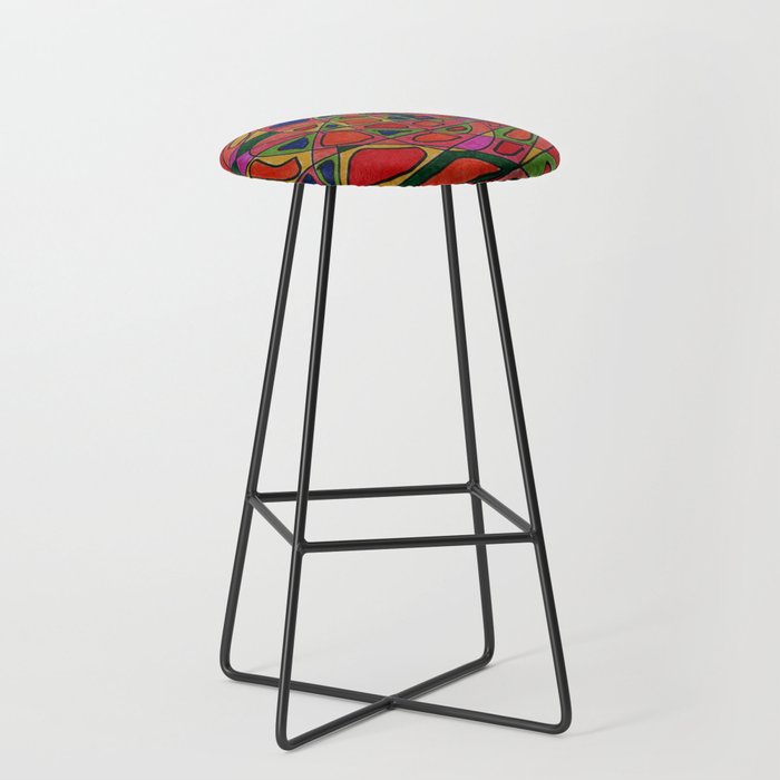 Abstract Patterned Design Bar Stool