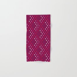 Valentine's retro polka dots 3D diamonds check burgundy Hand & Bath Towel