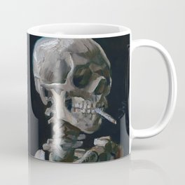 Skull Bones Skeleton Smoking Flower & Stardust Van Gogh Coffee Mug