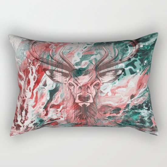 Deer's Scream Rectangular Pillow
