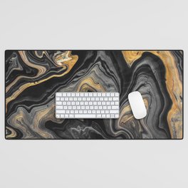 Gold and Black Marble Desk Mat