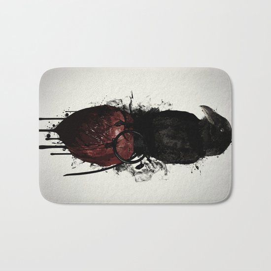Raven and Heart Grenade Bath Mat