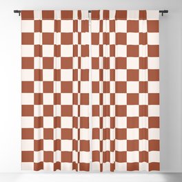 Check Rust Checkered Checkerboard Geometric Earth Tones Terracotta Modern Minimal Chocolate Pattern Blackout Curtain