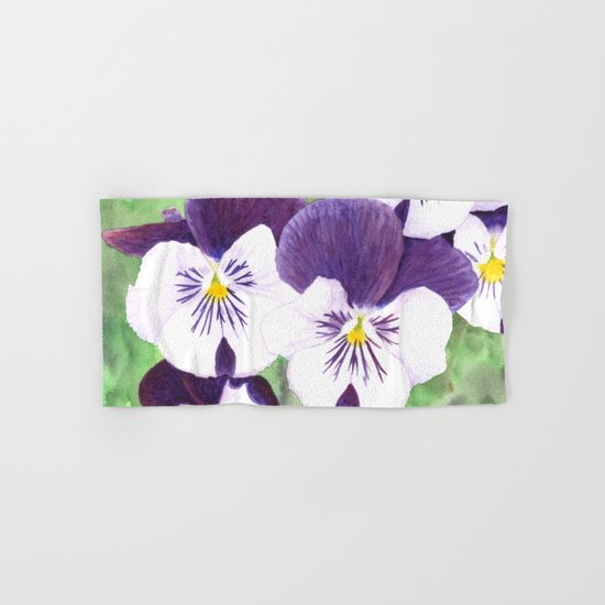Pansies flowers Hand & Bath Towel