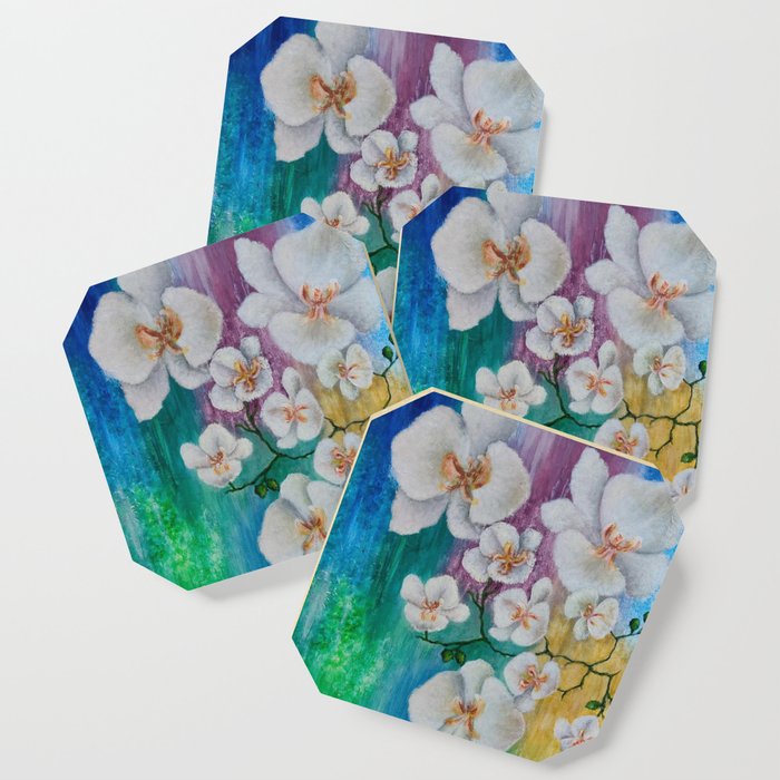 orchids and hummingbirds Coaster