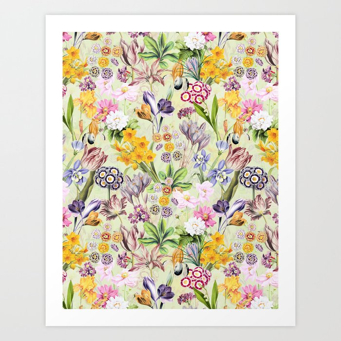 Spring Is In The Air - Vintage Florals  Art Print