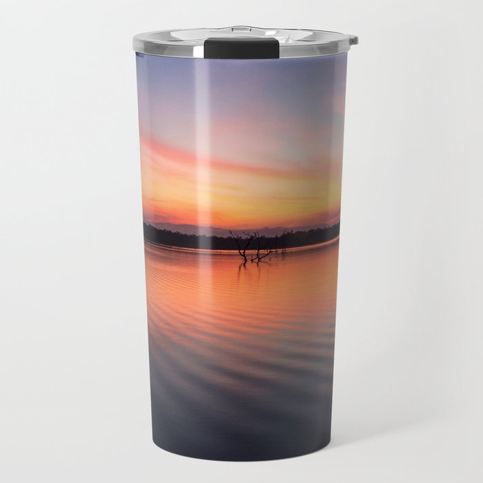 Beautiful lake at summer sunset Travel Mug