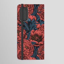 Peony flowers and moths Android Wallet Case