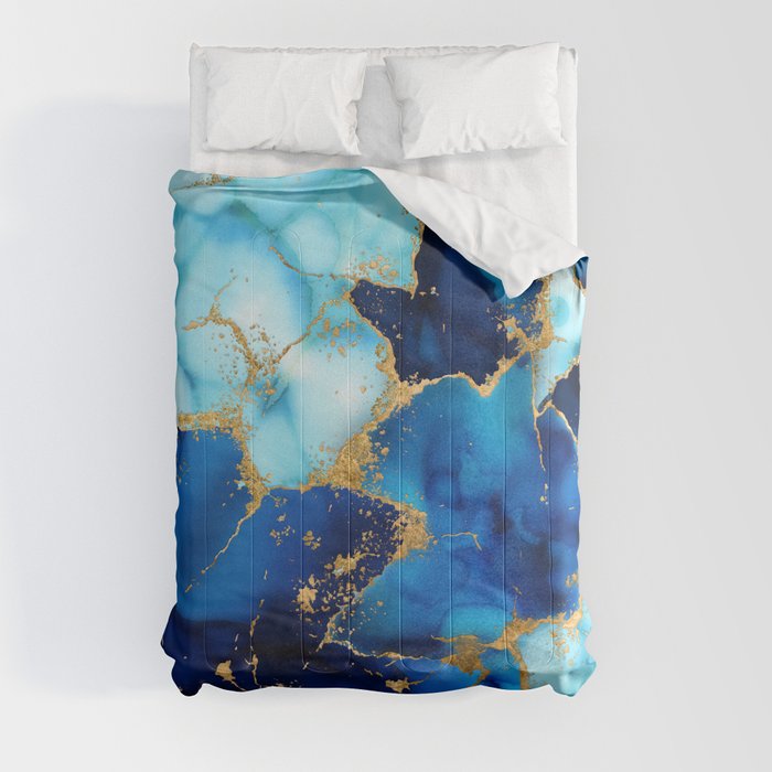 Dreamy Blue inks and Gold Comforter