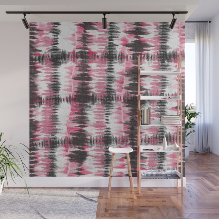 Pink Black Tie Dye Wall Mural