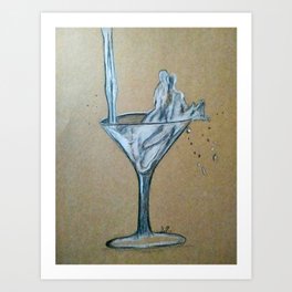 Martini glass with drink Art Print