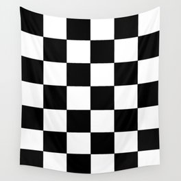 Black and White Checkers Wall Tapestry