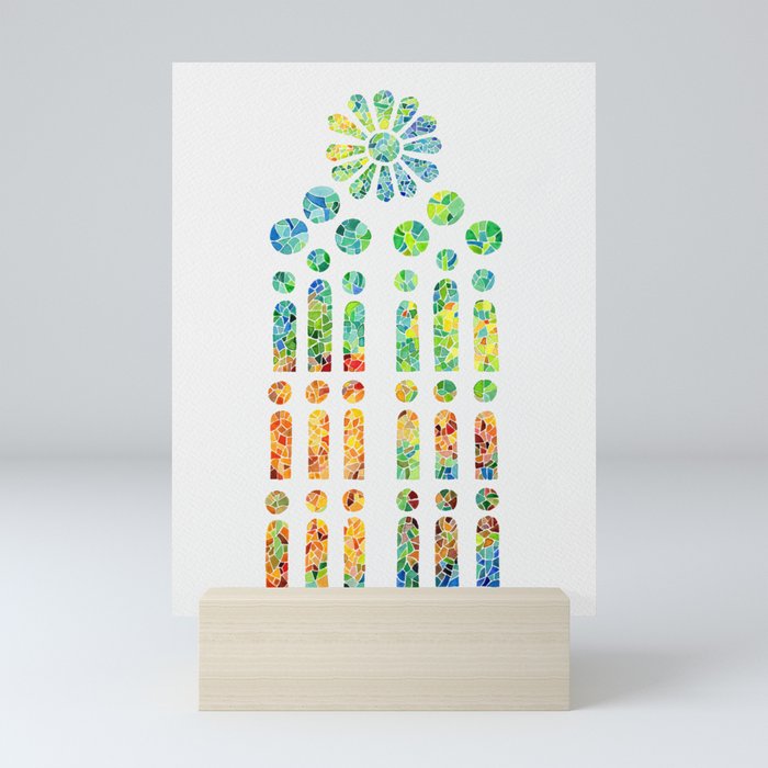 Stained Glass Window - Rainbow Mini Art Print