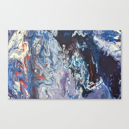 Galaxy In Paint - Pour Painting Canvas Print