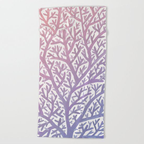 Fan Coral – Rose Quartz & Serenity Beach Towel