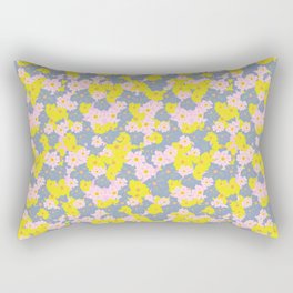 Pastel Spring Flowers Mini Pink Rectangular Pillow