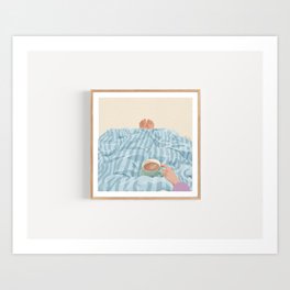 Morning coffee in bed Art Print